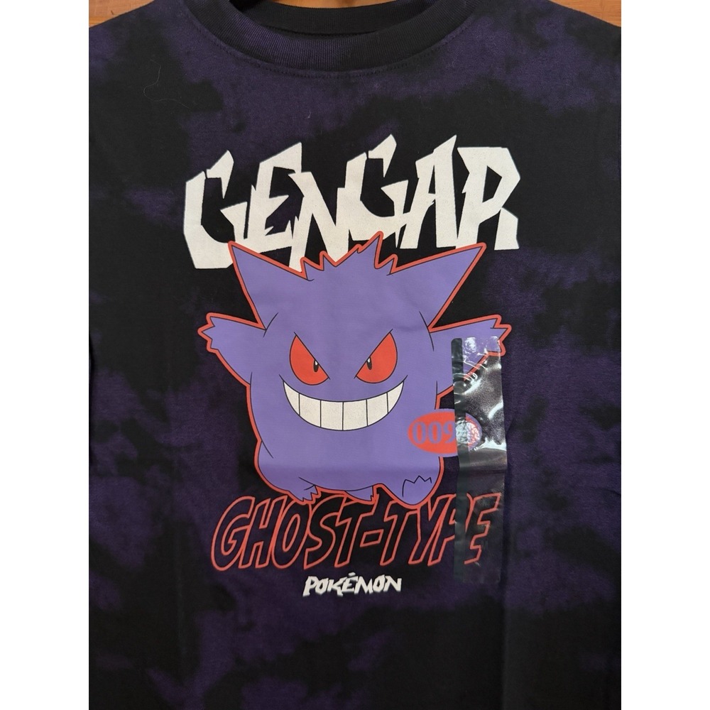 Boys' Pokemon Black Short Sleeve Graphic T-Shirt Medium Gengar 094 Ghost-Type - Picture 2 of 3